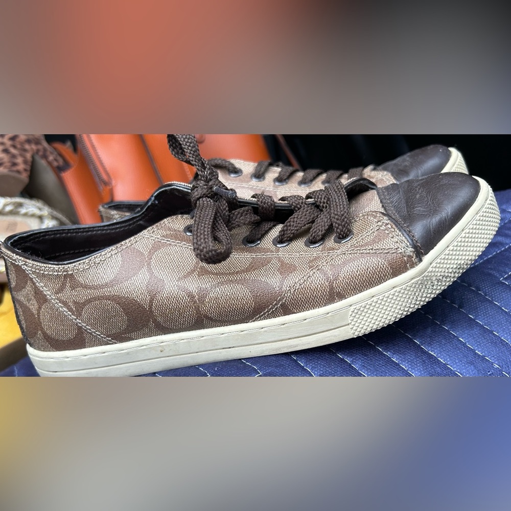 Coach canvas shoes. Size 8.
